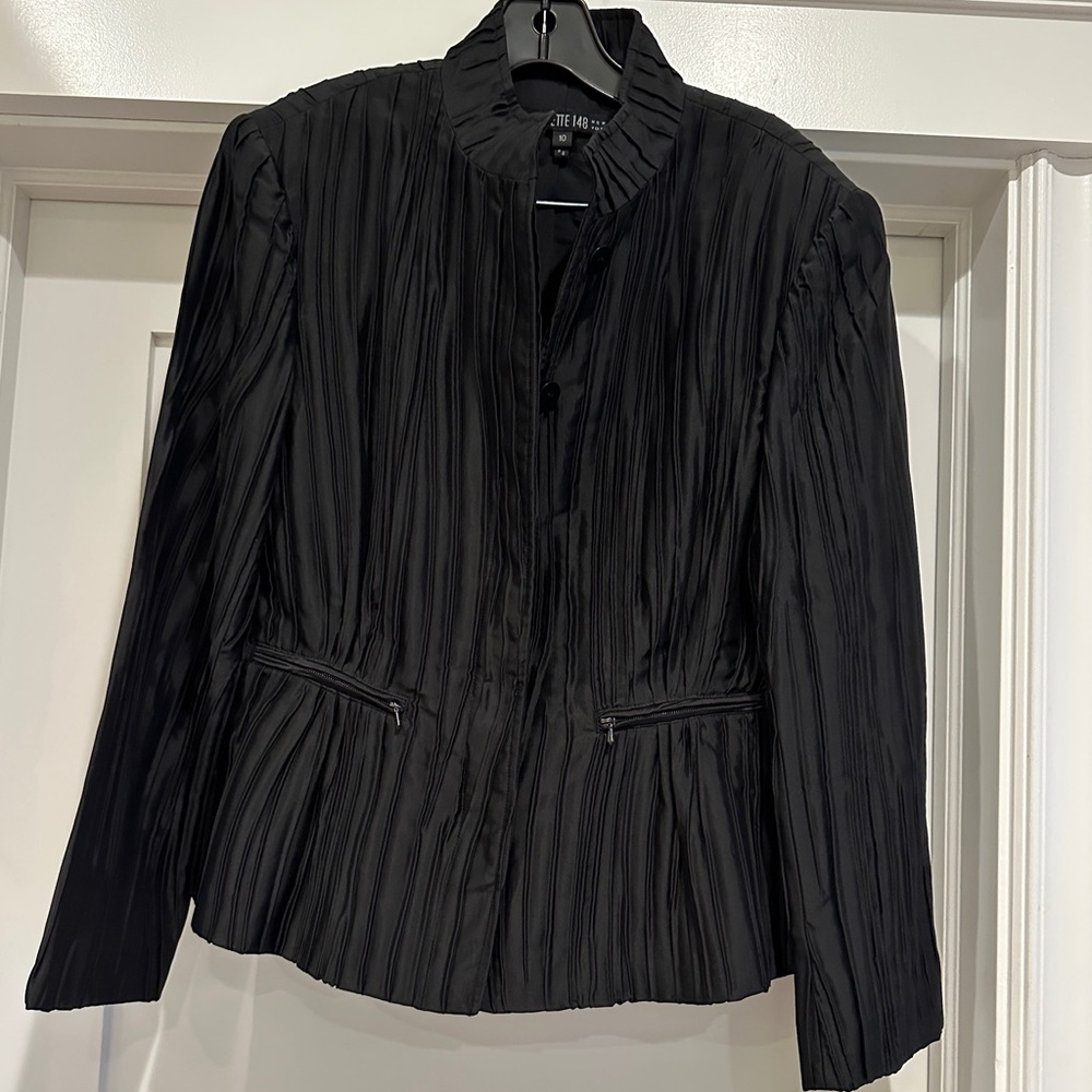 Lafayette 148 New York Black Textured Blazer - Picture 3 of 7